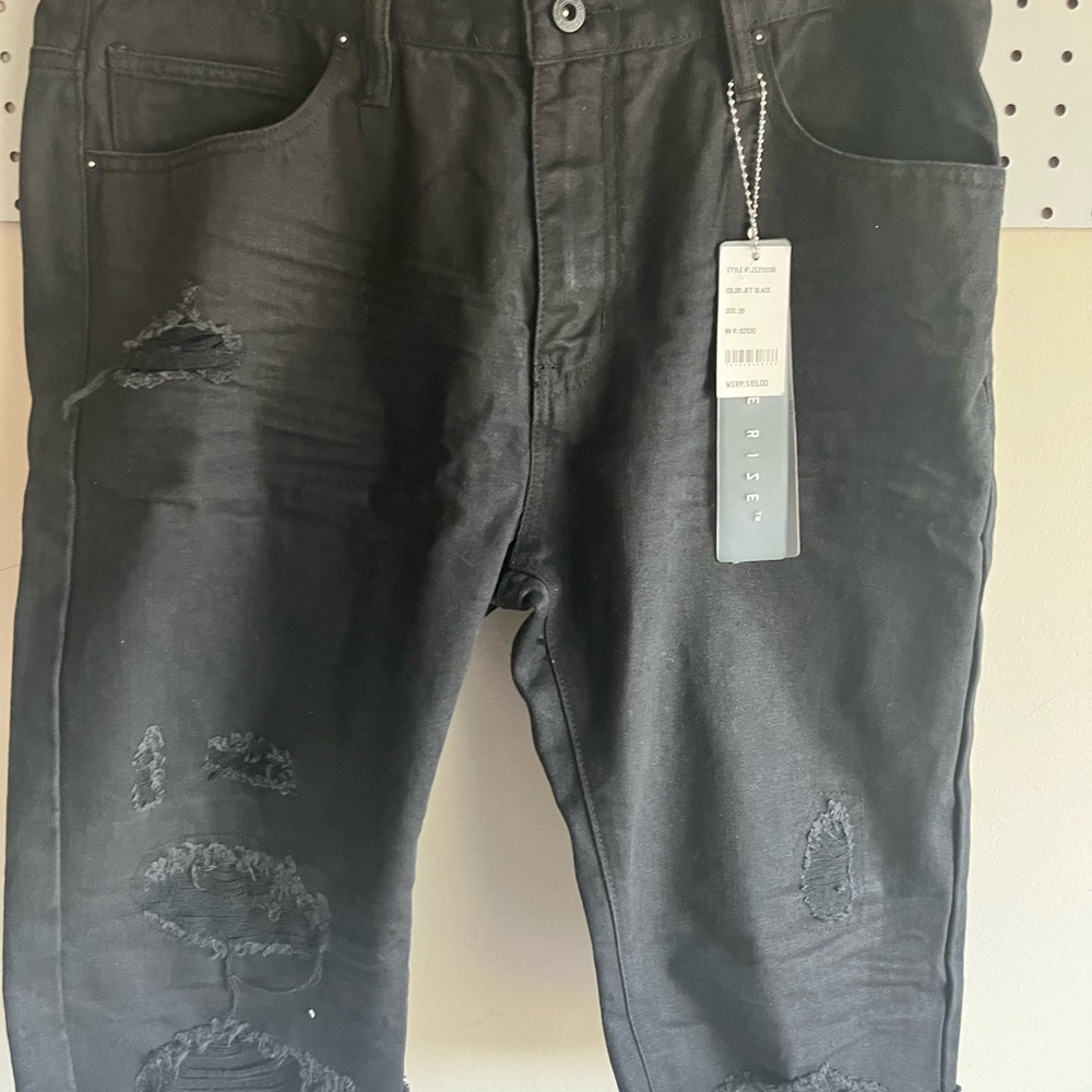 Black Distressed Men's Jeans
